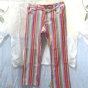 NWOT S & D STRIPED STREETWEAR CROP JEANS SZ 4